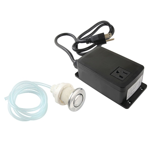 Single Outlet Garbage Disposal Air Switch Kit, Polished Chrome
